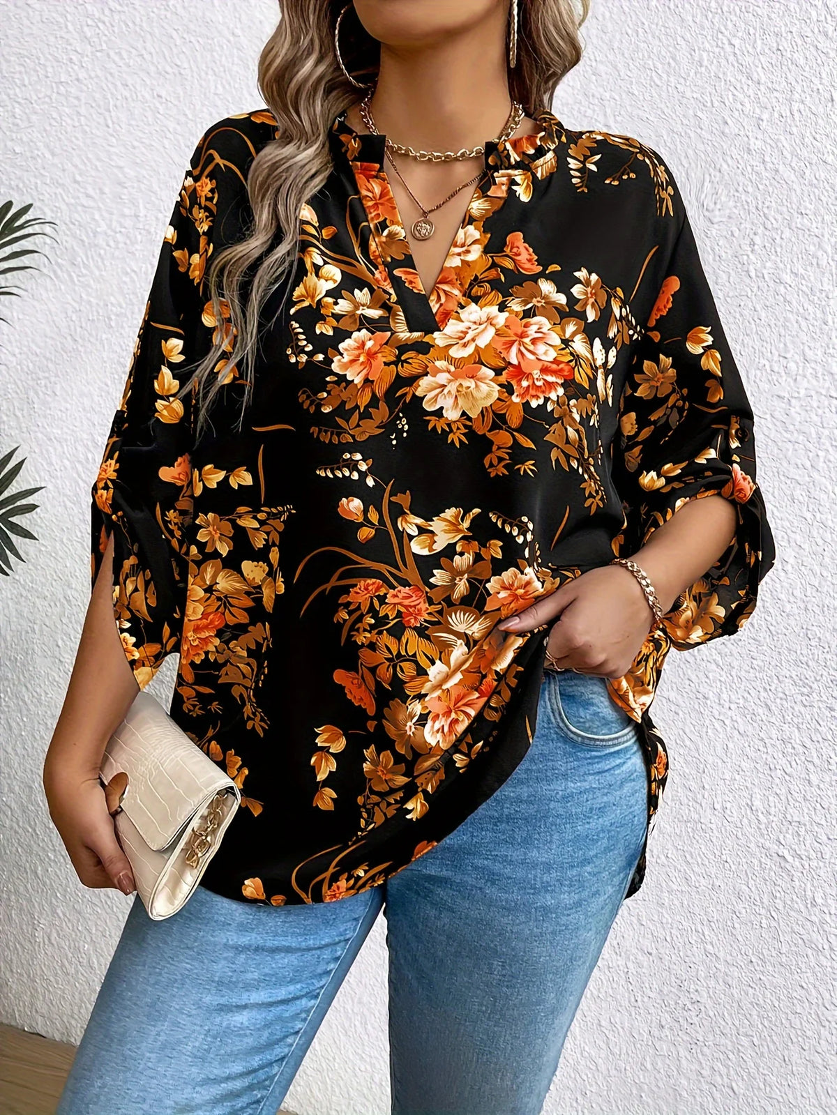 Plus Size Spring Autumn Women's Elegant Blouses Shirt Casual Fashion V Neck Loose Long Sleeve Female Tops Kent Store