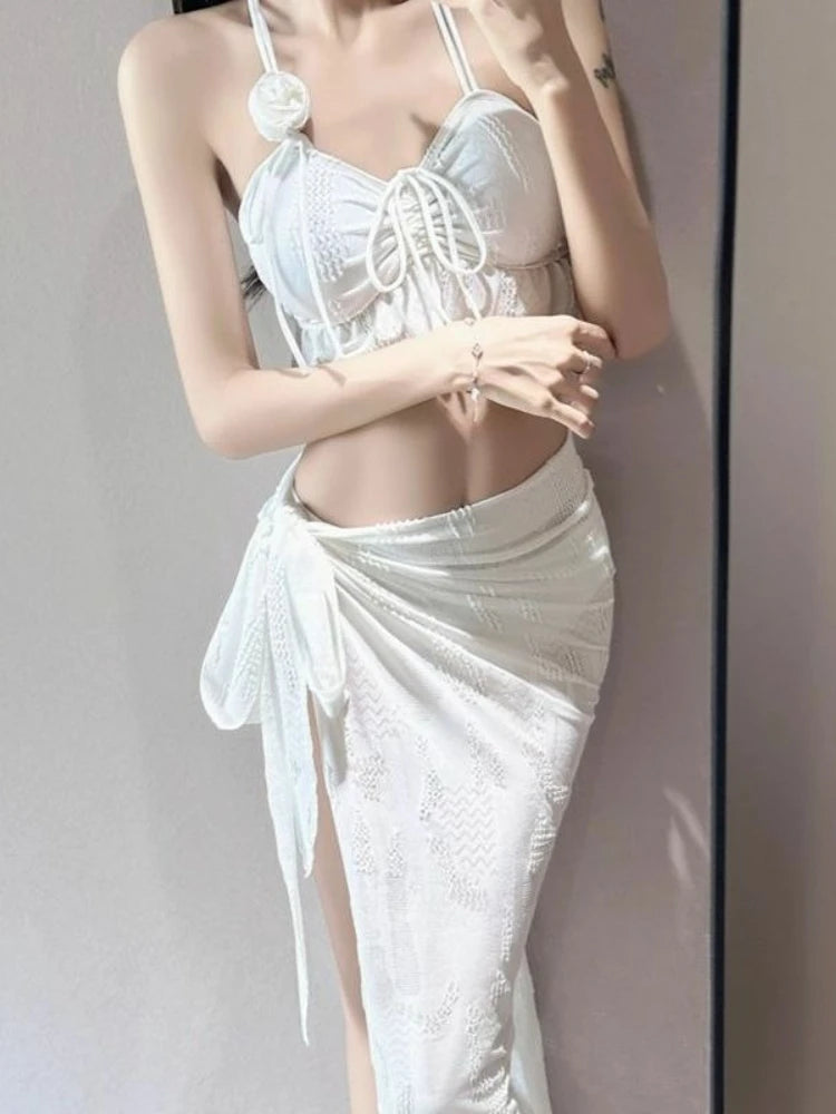 Ladies Floral Two Piece Swimsuit Fashion Cut Out Padded Bra Top Triangle Bottoms Vacation Resort Wear Kent Store