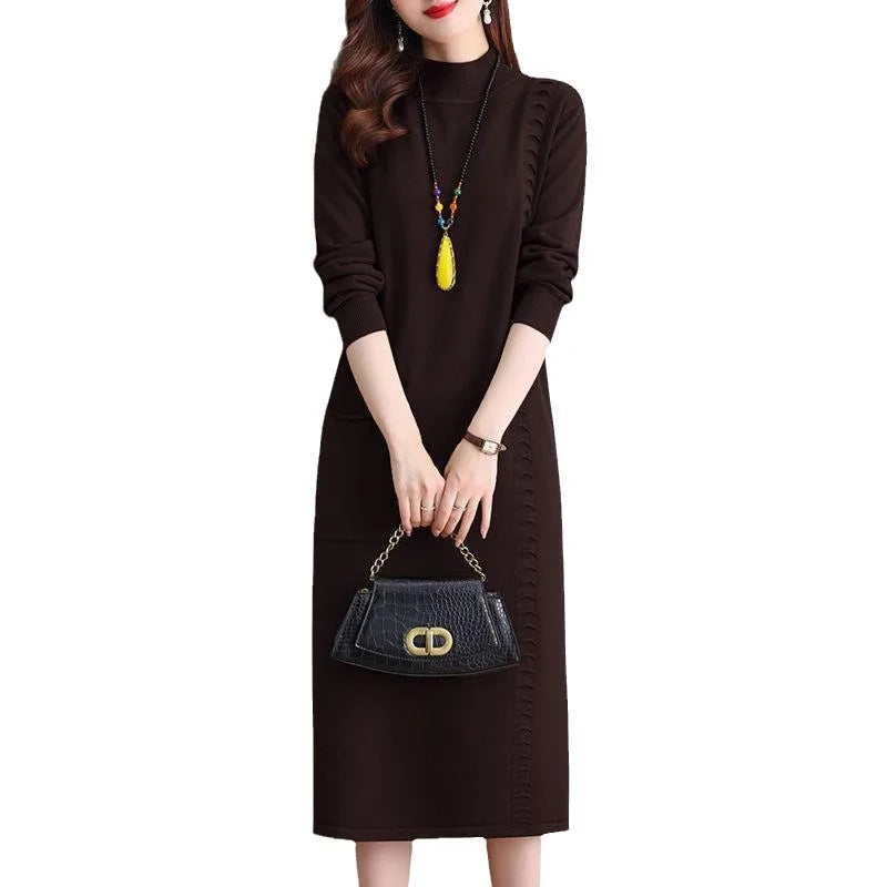 Pulls Femmes Knit Wool Woman Clothes Woolen Long Sleeve Dress Winter Bottom Wear Jumper Spring Autumn Mother Pullovers Sweater Kent Store