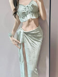 Ladies Floral Two Piece Swimsuit Fashion Cut Out Padded Bra Top Triangle Bottoms Vacation Resort Wear Kent Store