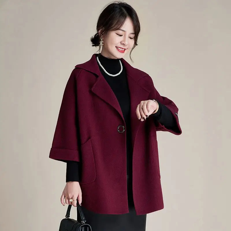 Middle Aged Plus Size Women's Clothing Mid Length Jacket Women's Mother Wearing Cardigans Stylish Outerwear Top Kent Store