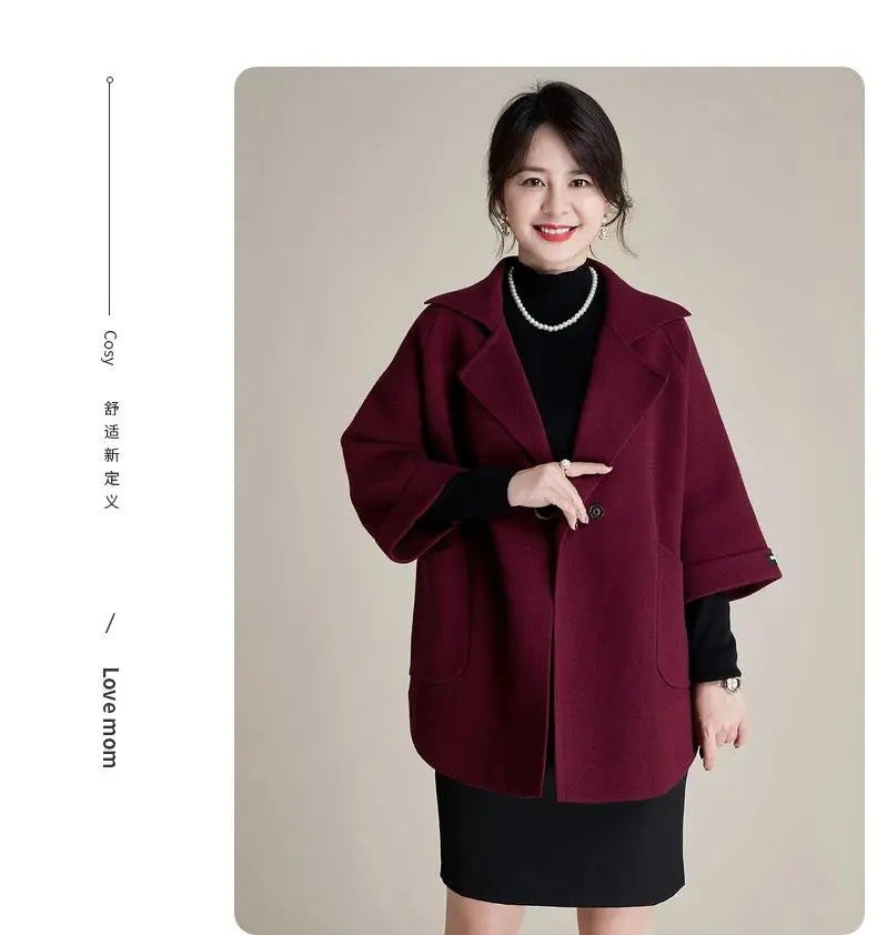 Middle Aged Plus Size Women's Clothing Mid Length Jacket Women's Mother Wearing Cardigans Stylish Outerwear Top Kent Store