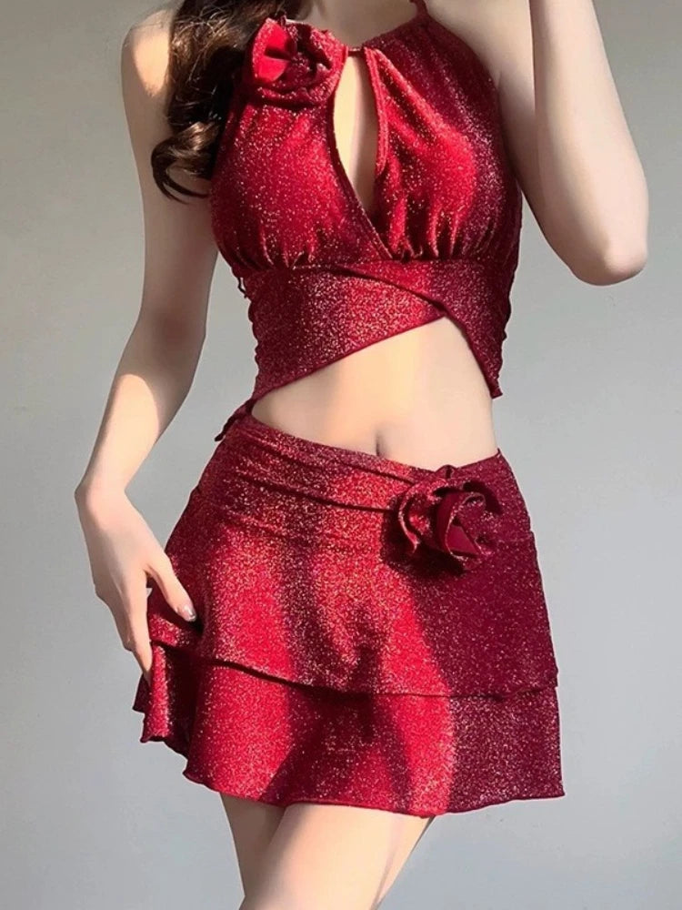 New Arrival 2 Piece Bikini Set Women Korean Style Pure Desire Swimwear Sexy Beachwear Holiday Resort Spa Suit Photo Ready Kent Store