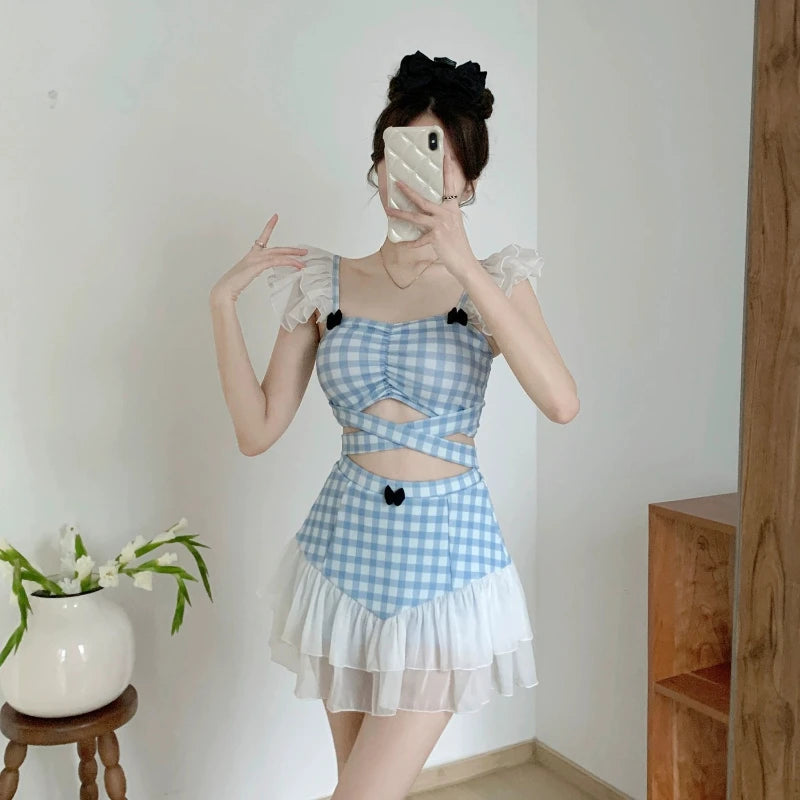 Ladies Slimming Halter Bathing Suit Cute Bowknot Retro High Neck Swimwear Fashion Summer Vacation Pool Party Outfits Kent Store