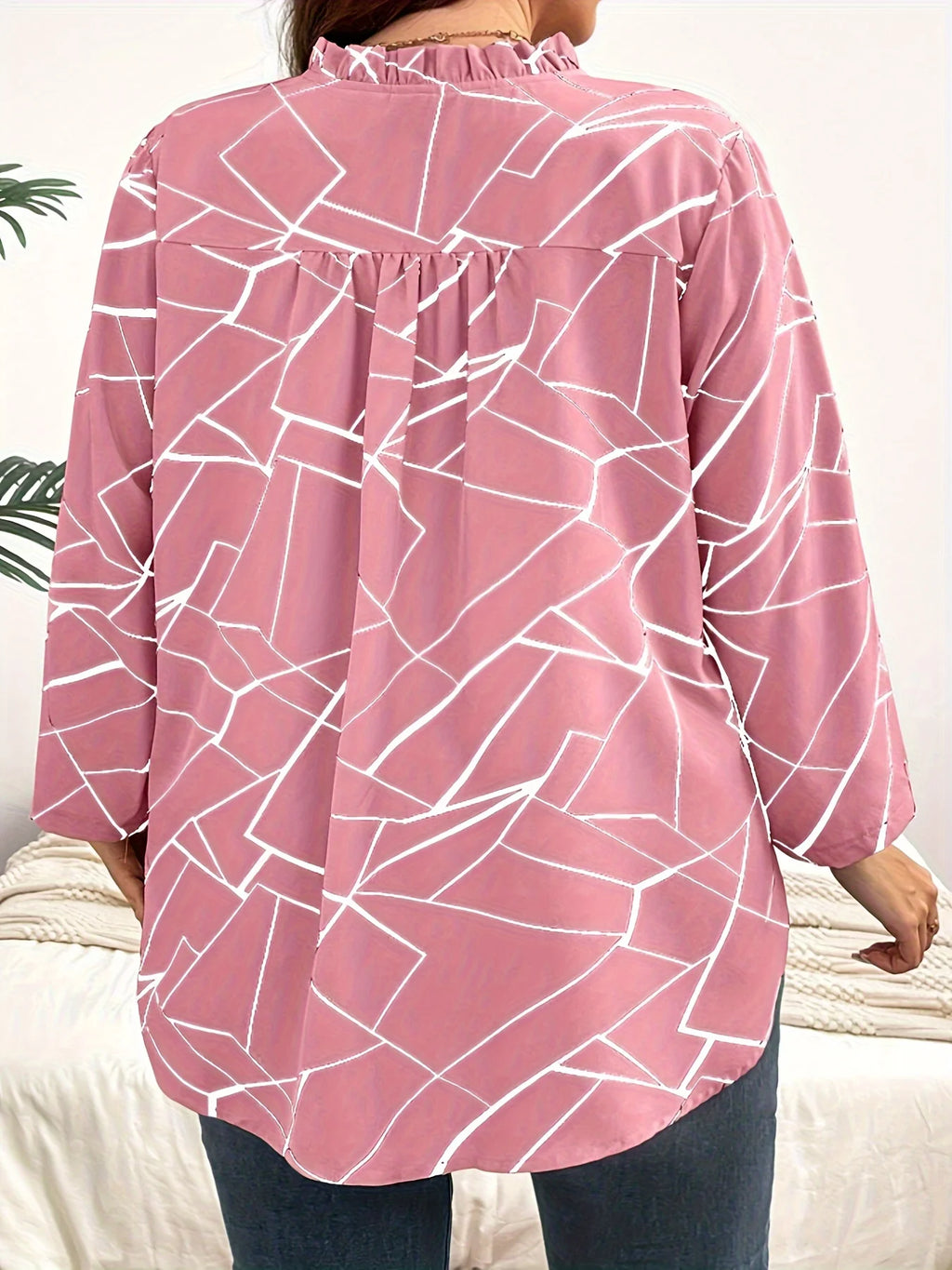 Plus Size Spring Autumn Women's Elegant Blouses Shirt Casual Fashion V Neck Loose Long Sleeve Female Tops Kent Store