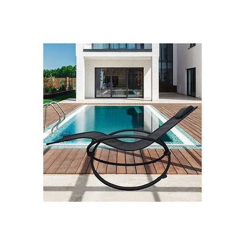 Zero Gravity Portable Foldable Rocking Chair Recliner Black Kent Store