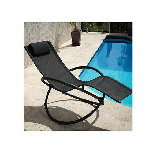 Zero Gravity Portable Foldable Rocking Chair Recliner Black Kent Store