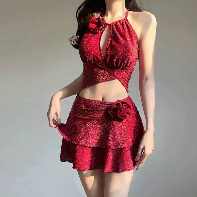 New Arrival 2 Piece Bikini Set Women Korean Style Pure Desire Swimwear Sexy Beachwear Holiday Resort Spa Suit Photo Ready Kent Store