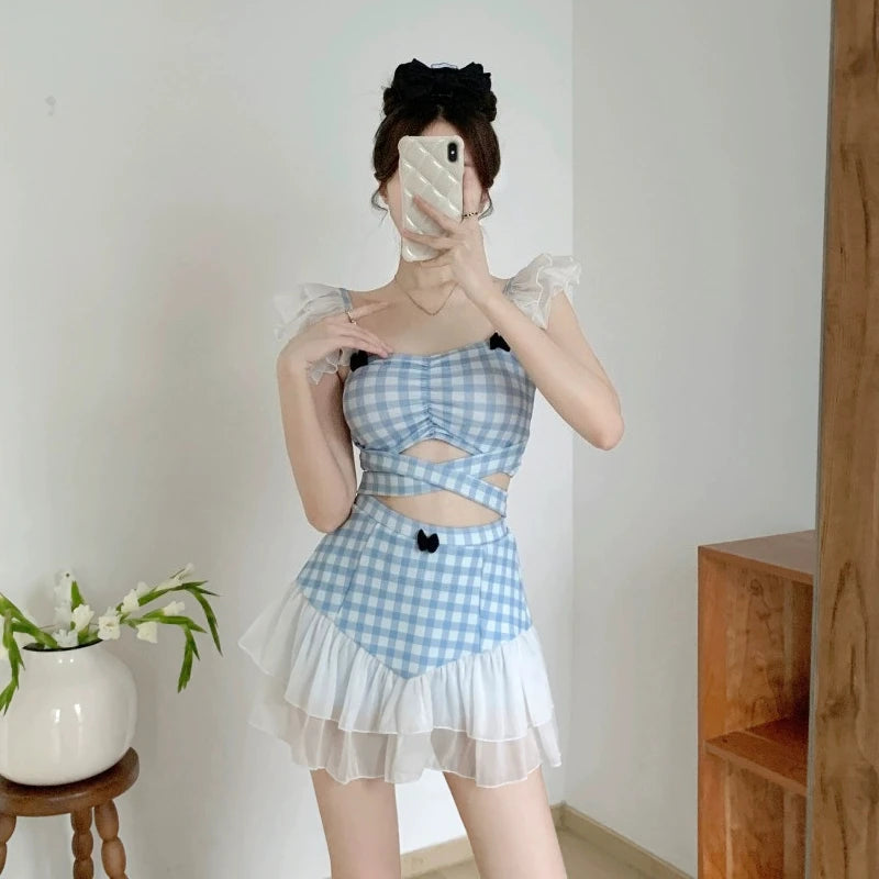 Ladies Slimming Halter Bathing Suit Cute Bowknot Retro High Neck Swimwear Fashion Summer Vacation Pool Party Outfits Kent Store