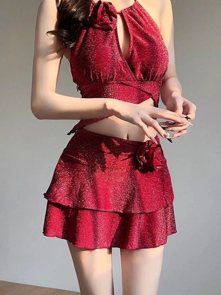 New Arrival 2 Piece Bikini Set Women Korean Style Pure Desire Swimwear Sexy Beachwear Holiday Resort Spa Suit Photo Ready Kent Store