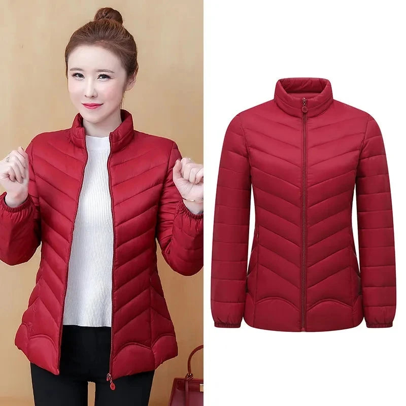 5XL Mother Coat Down Cotton Jacket women's Short Clothing Slim Fit Mid-Elderly coat spring Autumn Winter Padded jacket Out Wear Kent Store