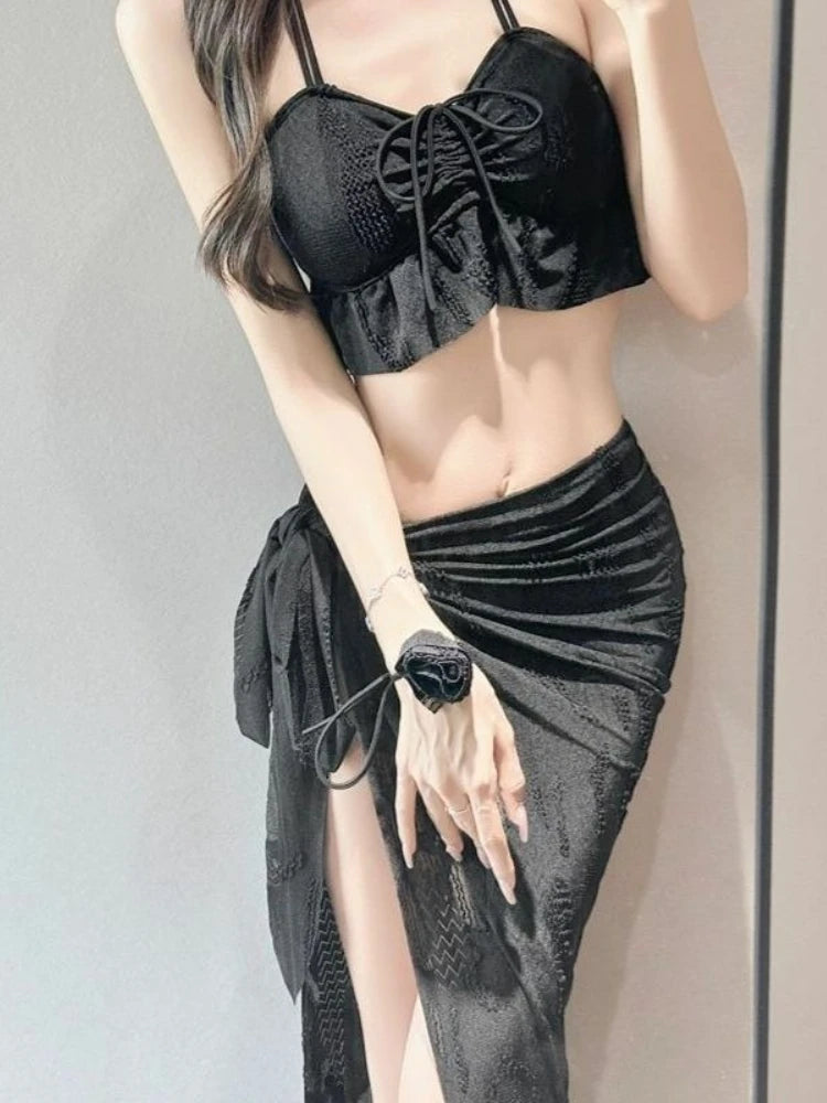 Ladies Floral Two Piece Swimsuit Fashion Cut Out Padded Bra Top Triangle Bottoms Vacation Resort Wear Kent Store