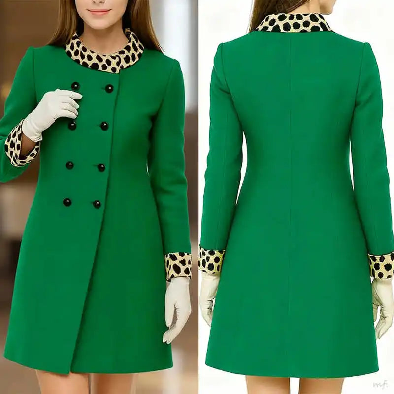 Women's Overcoat 1 Piece Jacket Double Breasted Coat Autumn and Winter Outdoor Warmth Commuting Office Wear Customized Kent Store