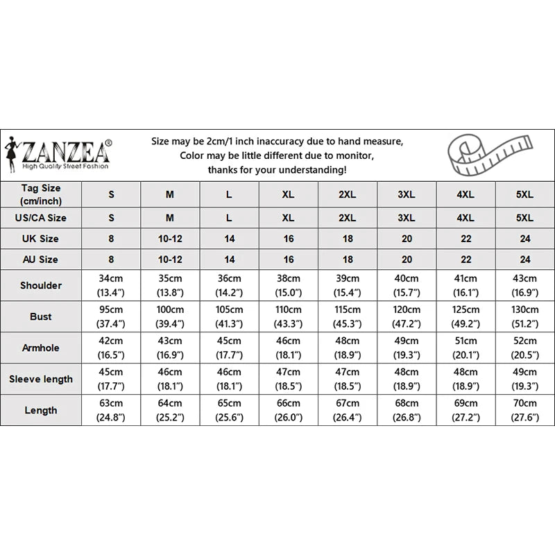ZANZEA Casual Polka Dot Blouses Woman Elegant Round Neck 3/4 Puff Sleeve Regular Fit Tops Spring Autumn Commute Wear Blusas 3XL Kent Store