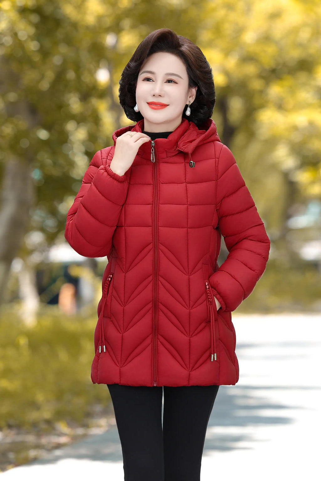 Women's Parkas 2024 New Winter Jacket Warm Hooded Down Padded Coat Mother Cotton Snow Wear Coats Kent Store