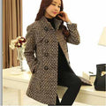 Women New Autumn Winter Mid-Length Fashion Woolen Jacket Female Middle-Aged Mother Wear Plaid Thicken Woolen Coat A977 Kent Store
