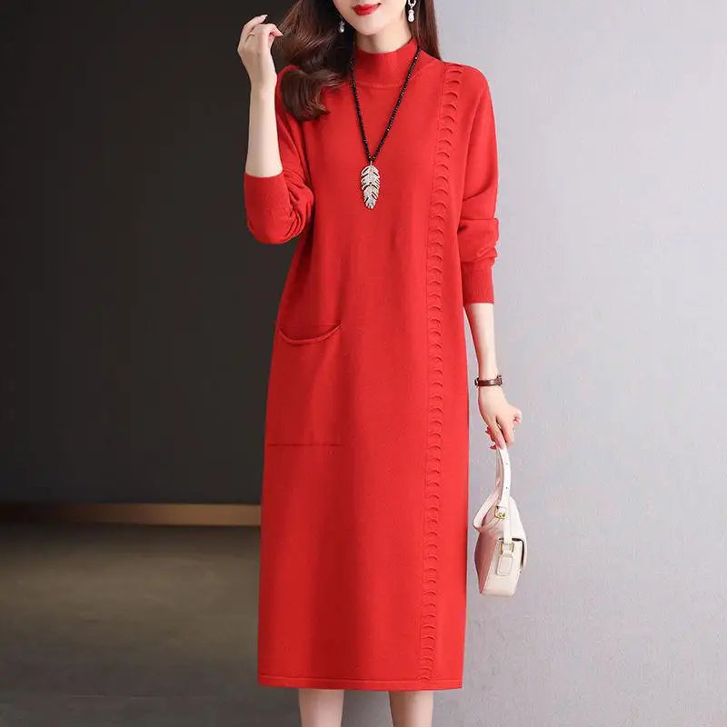 Pulls Femmes Knit Wool Woman Clothes Woolen Long Sleeve Dress Winter Bottom Wear Jumper Spring Autumn Mother Pullovers Sweater Kent Store