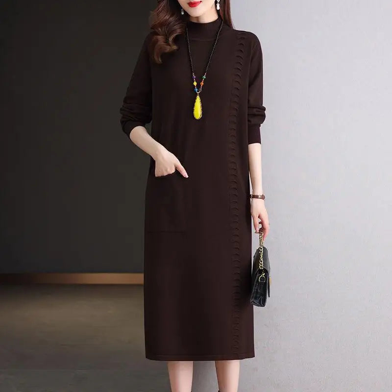 Pulls Femmes Knit Wool Woman Clothes Woolen Long Sleeve Dress Winter Bottom Wear Jumper Spring Autumn Mother Pullovers Sweater Kent Store